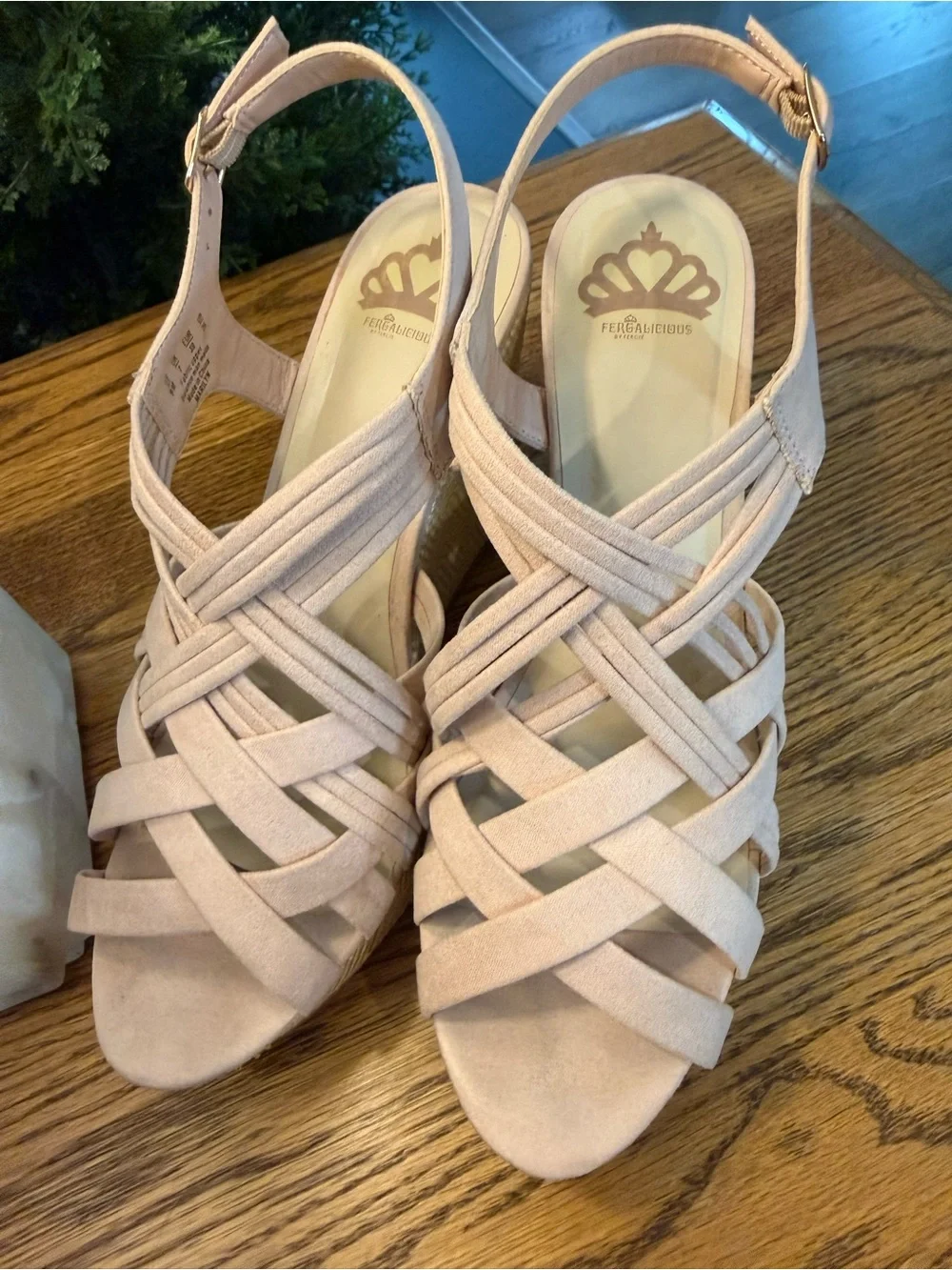 Women’s Blush Wedge Sandals – Strappy Platform Heels